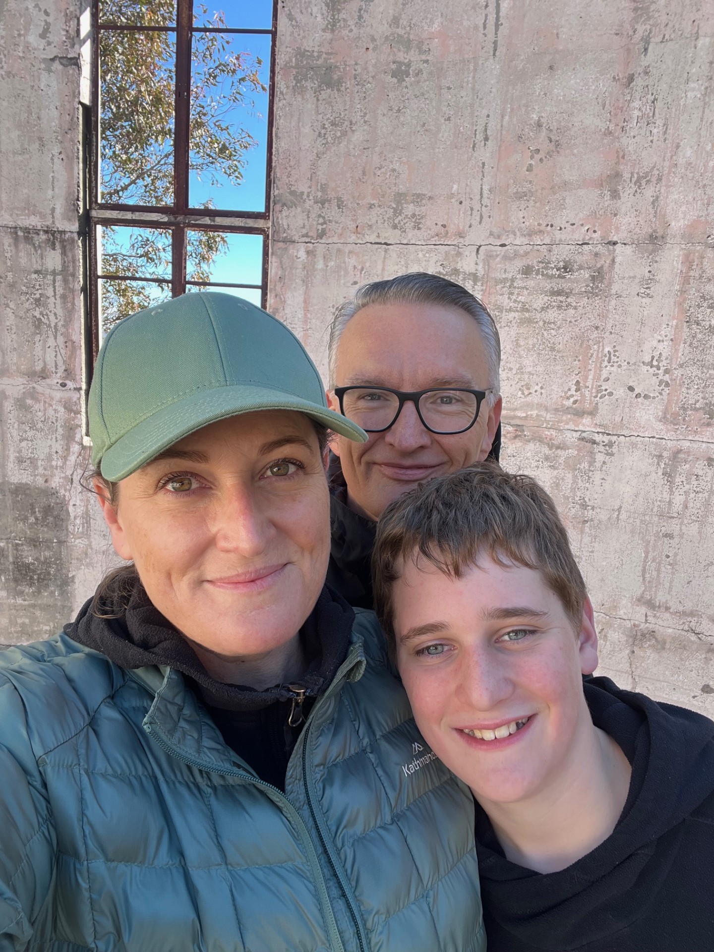 Lauren with her partner Darren, 51, and her 12-year-old son Joshie. Image: Supplied.