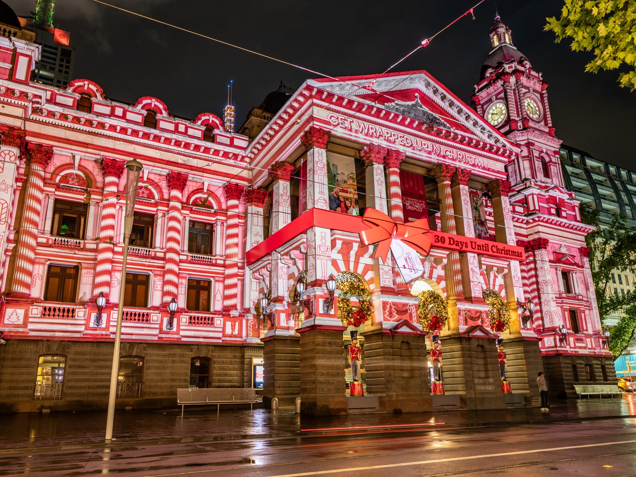 Melbourne Town Hall Christmas Projections (Image Credit: City of Melbourne)