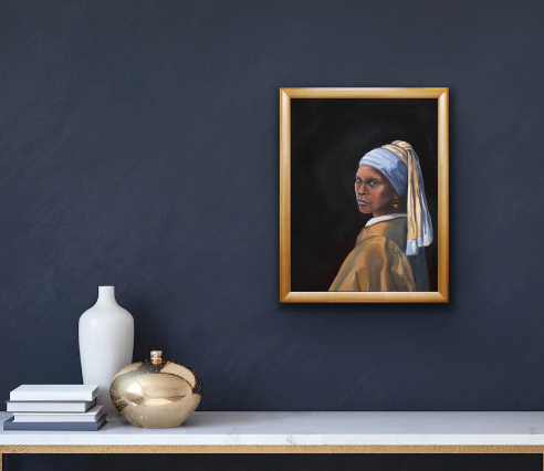 Trading Blak (AUNTY WITH A BALK EARRING Print by Brandi Salmon Art)