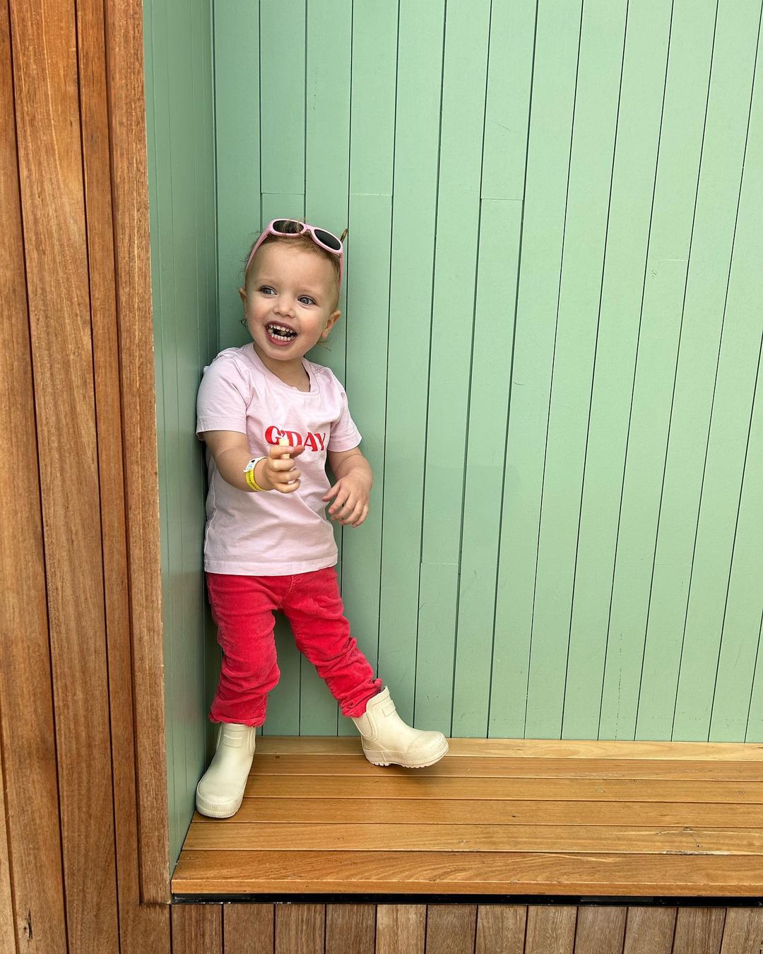 G'DAY Aussie Kids Toddler Pink T-Shirt, Hello Kiddo