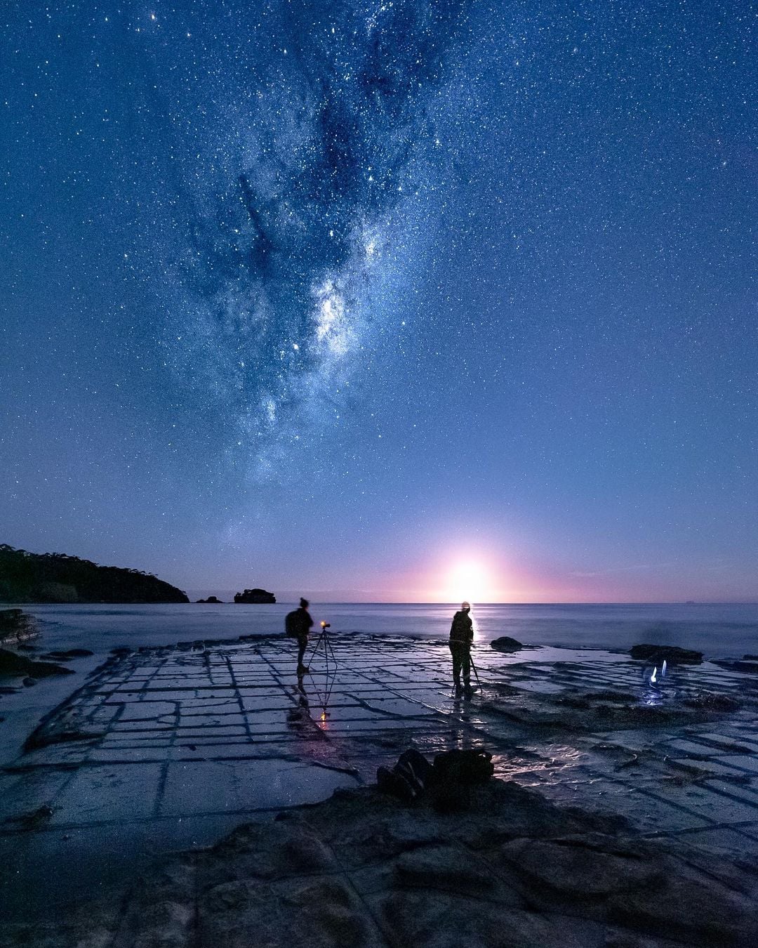 Tessellated Pavement at Night (Image Credit: Deni Cupit Photography)