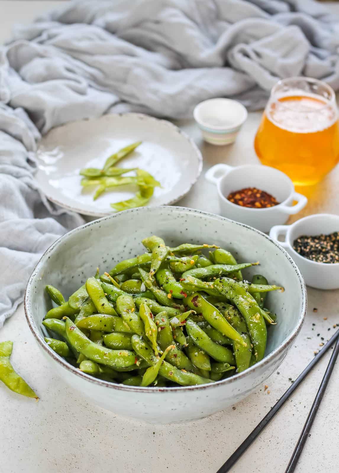 Spicy Garlic Edamame